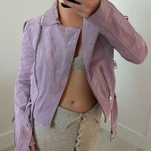Lavender Suede Bagatelle NYC Biker Jacket